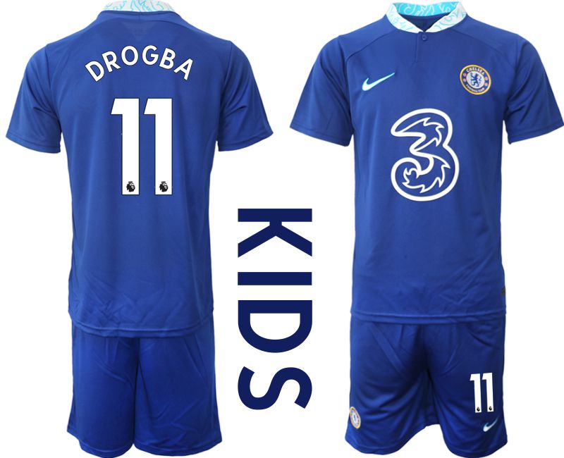 Youth 2022-2023 Club Chelsea FC home blue 11 Soccer Jersey